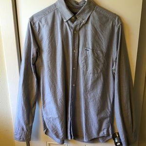 men’s long sleeve casual shirt. Gap (M) grey/blue
